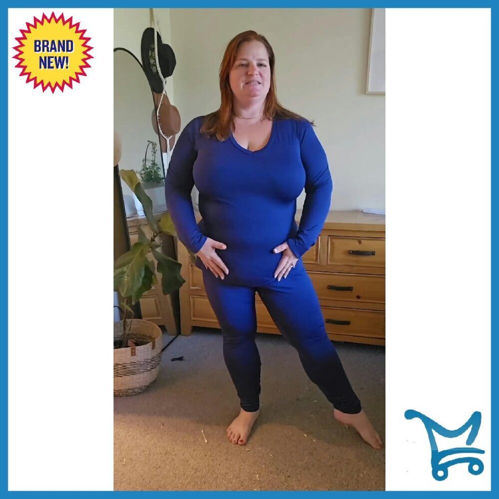 Plus Size Thermal Underwear Set Fleece Lined Base Layer Long Johns - Picture 7 of 8